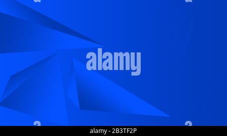 Concept for design, geometric shapes of triangles on a blue background. Stock Photo
