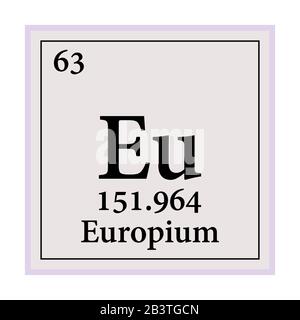 Europium Periodic Table of the Elements Vector illustration eps 10. Stock Vector
