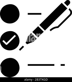 Test completion black icon, concept illustration, vector flat symbol ...