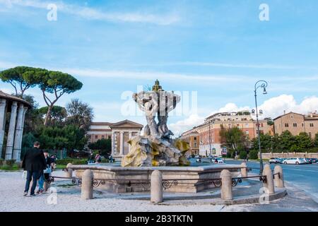 Fontana dei Tritoni, Piazza Bocca della Verita, Rome, Italy Stock Photo