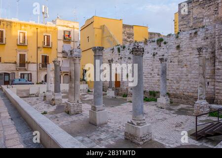 Ruderi di Santa Maria del Buonconsiglio, ruins of the church of Good Advice, old quarter, Bari, Puglia, Italy Stock Photo