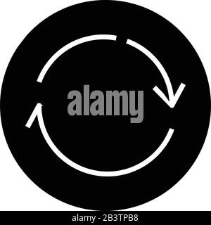 Reload black icon, concept illustration, vector flat symbol, glyph sign. Stock Vector