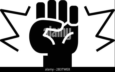 Strike black icon, concept illustration, vector flat symbol, glyph sign. Stock Vector