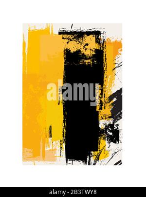 Abstract background in yellow and black - vector illustration  (Ideal for printing on fabric or paper, poster or wallpaper, house decoration) Stock Vector