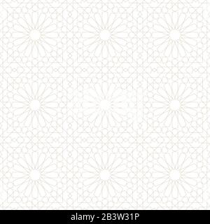 Seamless geometric ornament based on traditional arabic art.Brown color lines.Great design for fabric,textile,cover,wrapping paper,background.Ultra-th Stock Vector