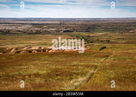 SD00295...SOUTH DAKOTA - View of the Badlands Wilderness from Sage Creek Basin Overlook in Badlands National Park. Stock Photo