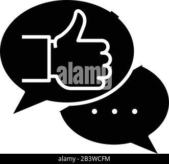 Succesful conversation black icon, concept illustration, vector flat symbol, glyph sign. Stock Vector