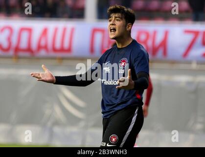 Belgrade, Serbia. 4th Mar, 2020. Aral Simsir of FC Midtjylland reacts. Credit: Nikola Krstic/Alamy Live News Stock Photo