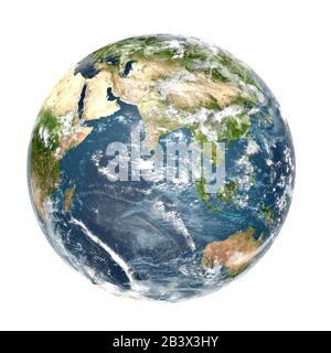 Earth planet on white background high resolution Stock Photo