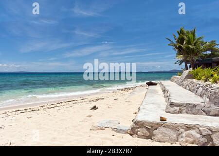 Beautiful Scenery at Beachcomber Island, Mamanucas, Fiji Island Stock Photo