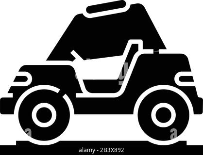 Service car black icon, concept illustration, vector flat symbol, glyph sign. Stock Vector