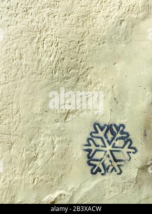 Background image of a painted plaster wall outdooors. Image made on mobile phone Stock Photo