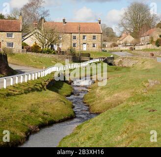 Hutton le Hole, one of the many picturesque villages in the North Yorkshire National Park. England, UK, GB. Stock Photo