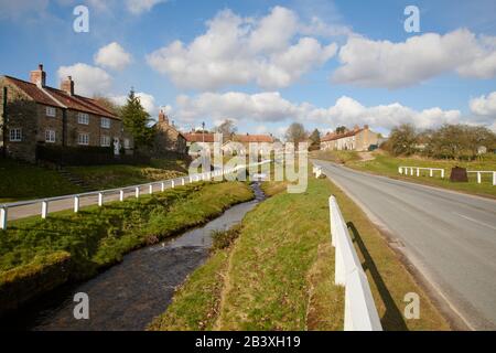 Hutton le Hole, one of the many picturesque villages in the North Yorkshire National Park. England, UK, GB. Stock Photo