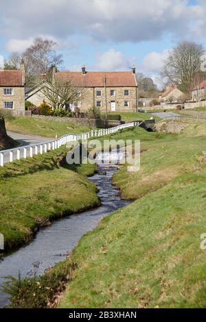 Hutton le Hole, one of the many picturesque villages in the North Yorkshire National Park. England, UK, GB. Stock Photo