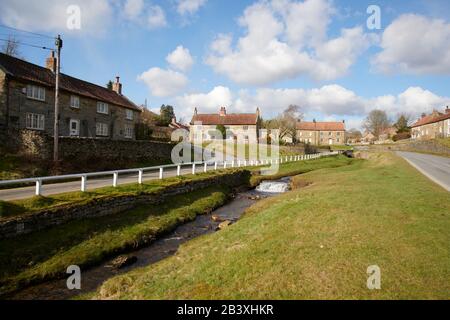 Hutton le Hole, one of the many picturesque villages in the North Yorkshire National Park. England, UK, GB. Stock Photo