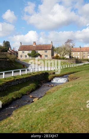 Hutton le Hole, one of the many picturesque villages in the North Yorkshire National Park. England, UK, GB. Stock Photo