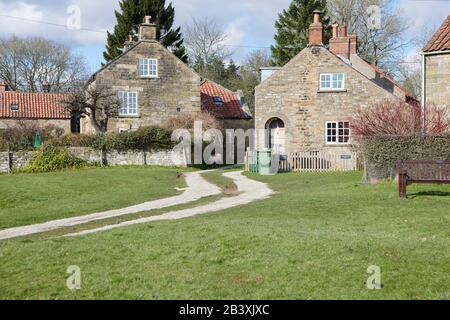 Hutton le Hole, one of the many picturesque villages in the North Yorkshire National Park. England, UK, GB. Stock Photo