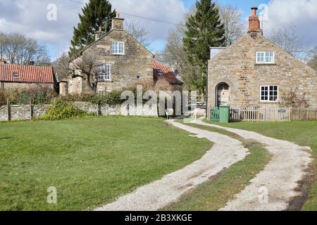 Hutton le Hole, one of the many picturesque villages in the North Yorkshire National Park. England, UK, GB. Stock Photo