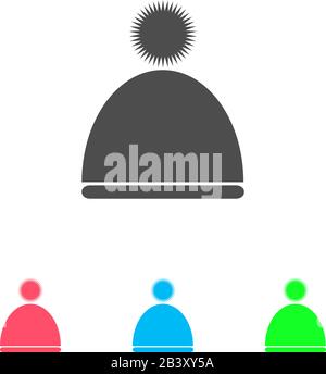 Winter snowboard cap icon flat. Color pictogram on white background. Vector illustration symbol and bonus icons Stock Vector