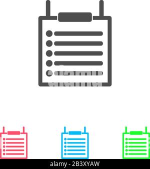 Checklist icon flat. Color pictogram on white background. Vector illustration symbol and bonus icons Stock Vector