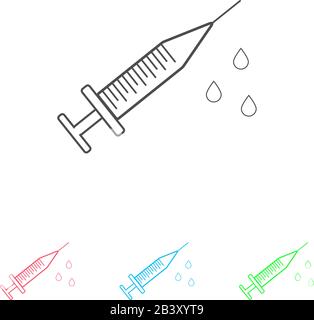 Syringe icon flat. Color pictogram on white background. Vector illustration symbol and bonus icons Stock Vector