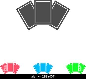 Photo card icon flat. Color pictogram on white background. Vector illustration symbol and bonus icons Stock Vector
