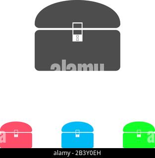Chest icon flat. Color pictogram on white background. Vector illustration symbol and bonus icons Stock Vector