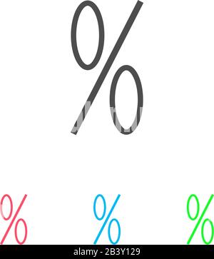 Percent icon flat. Color pictogram on white background. Vector illustration symbol and bonus icons Stock Vector