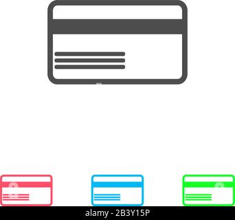Credit card icon flat. Color pictogram on white background. Vector illustration symbol and bonus icons Stock Vector