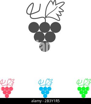 Grapes icon flat. Color pictogram on white background. Vector illustration symbol and bonus icons Stock Vector