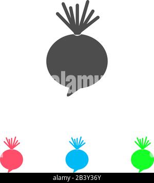 Beet icon flat. Color pictogram on white background. Vector illustration symbol and bonus icons Stock Vector