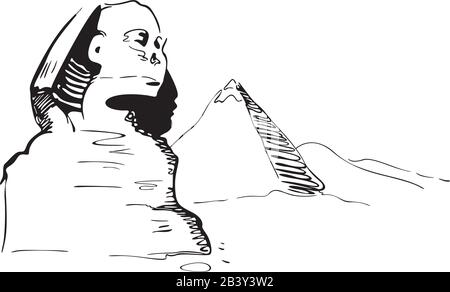 statue of the sphinx Stock Vector