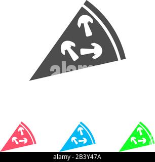 Pizza icon flat. Color pictogram on white background. Vector illustration symbol and bonus icons Stock Vector