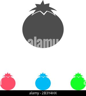 Tomato icon flat. Color pictogram on white background. Vector illustration symbol and bonus icons Stock Vector