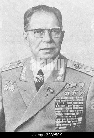 Photo portrait of Marshal of the Soviet Union Dmitry Ustinov in 1984. Stock Photo