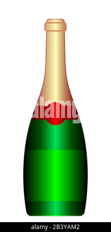 Illustration of the champagne bottle icon Stock Vector