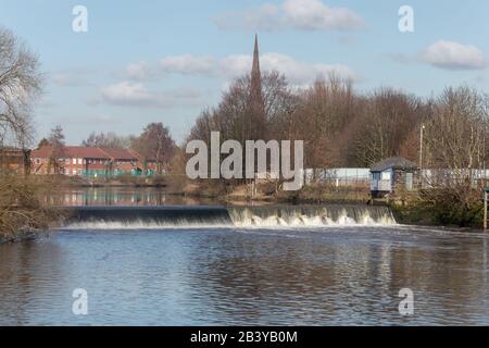 Howley Weir in Warrington is at the top of the Mersey Estuary, although is overtopped on the highest tides