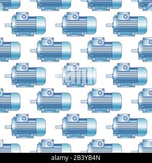 Seamless pattern of the electric motors Stock Vector