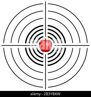Illustration of abstract target with apple Stock Vector