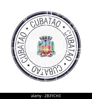 City of Cubatao, Brazil postal rubber stamp, vector object over white background Stock Vector