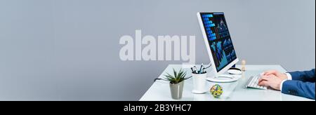 Business Analyst Man Working On Computer In The Office Stock Photo