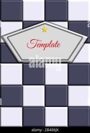 Template for text from checkerboard cells with place for text. Stock Vector