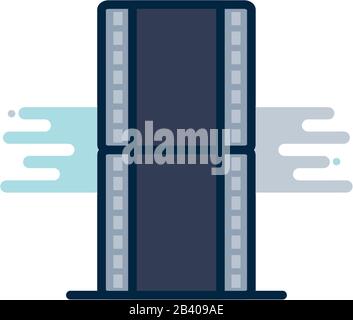 camera strip line fill block style icon design, photography technology ...