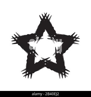 Star icon painted, art graphics design, isolated on white background vector Stock Vector