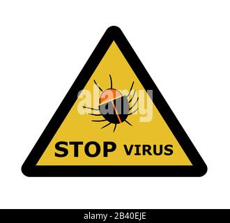 Stop virus, sign icon vector, Isolated on white background Stock Vector