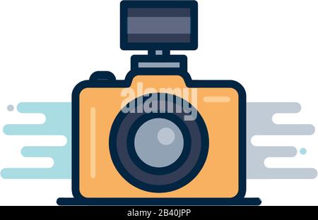 camera device line fill block style icon design, photography technology ...