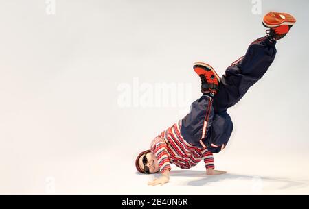 Breakdance kid,hip hop child,unique kid Stock Photo