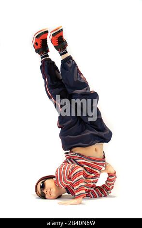 Breakdance kid,hip hop child,unique kid Stock Photo