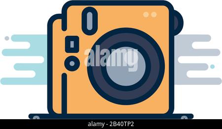 camera device line fill block style icon design, photography technology ...